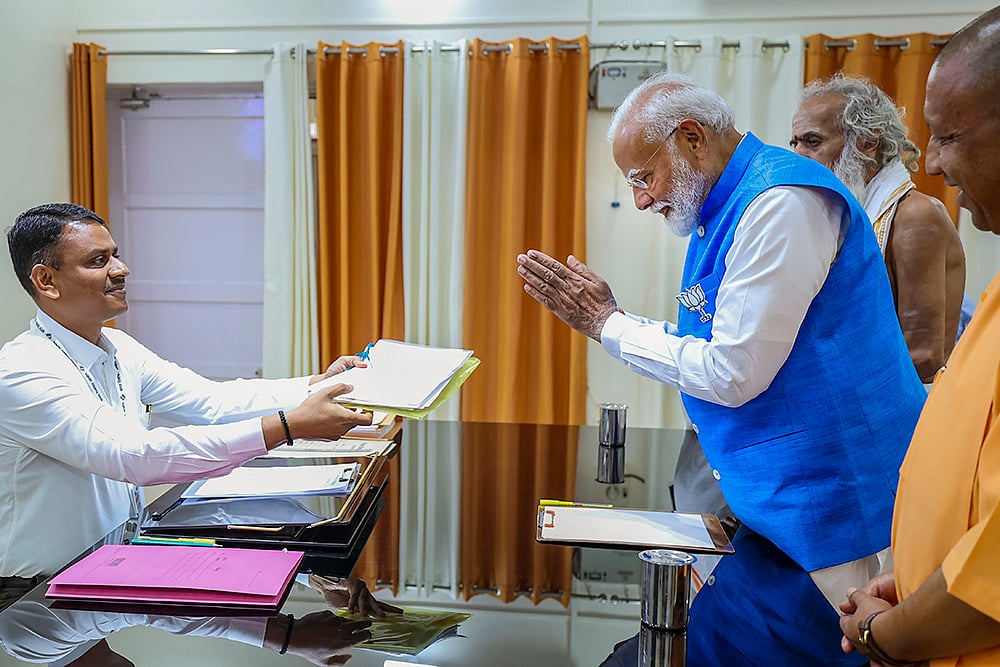 | Photo: PTI : PM Modi's files nomination papers in Varanasi